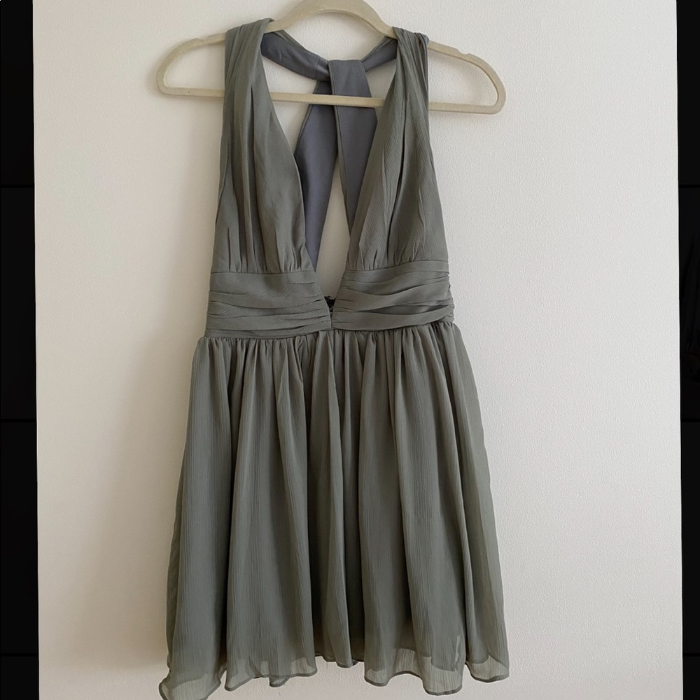 Forest Green Low Cut Dress